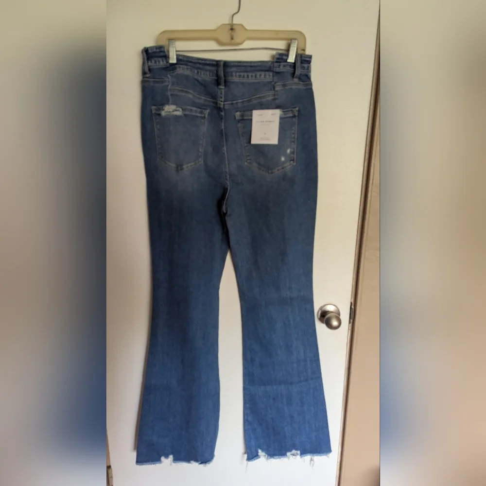 Flying Monkey Black Label Women's Blue Flared Jeans Size 32 - Picture 2 of 15